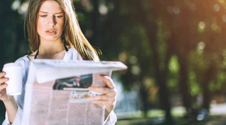 Coffee with morning newspaper