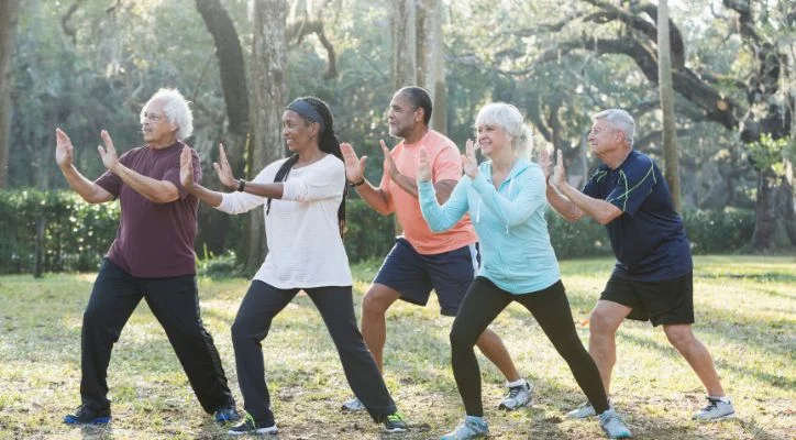 group of people doing tai chi