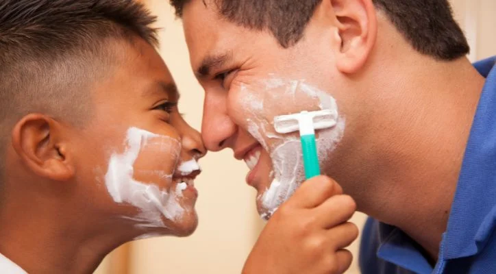 an image of man shaving